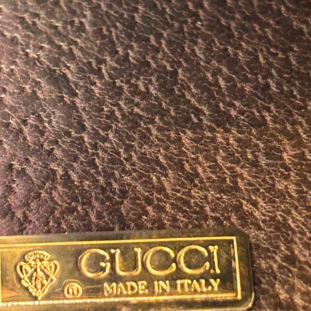 Gucci Brown Leather Wallet with Gold Accent Approx. 4.5” x 3” w/Box EUC - Picture 10 of 17